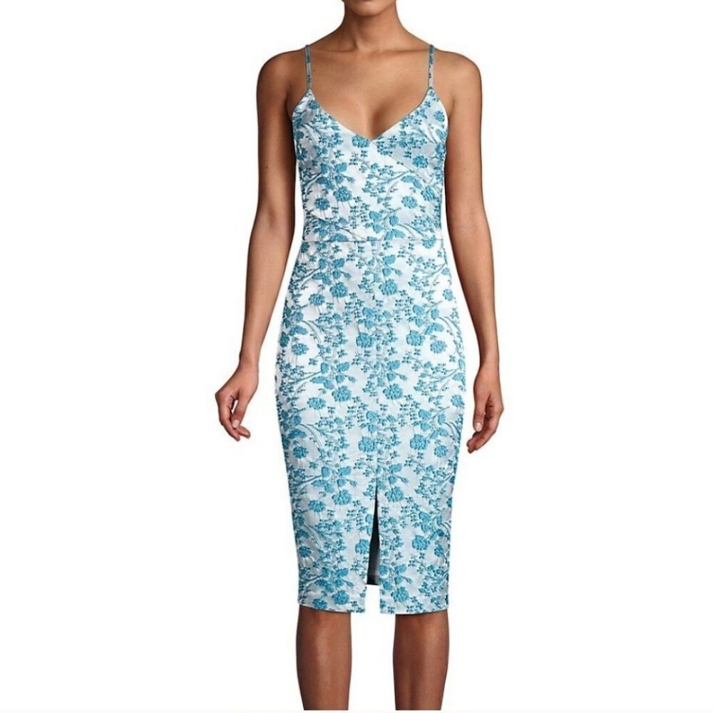 Likely NWT Isla Brocade Blue Floral Brooklyn Dress